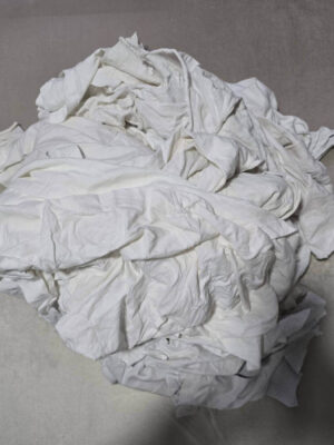 White T-Shirt Cut Material (Reclaimed White Knits)