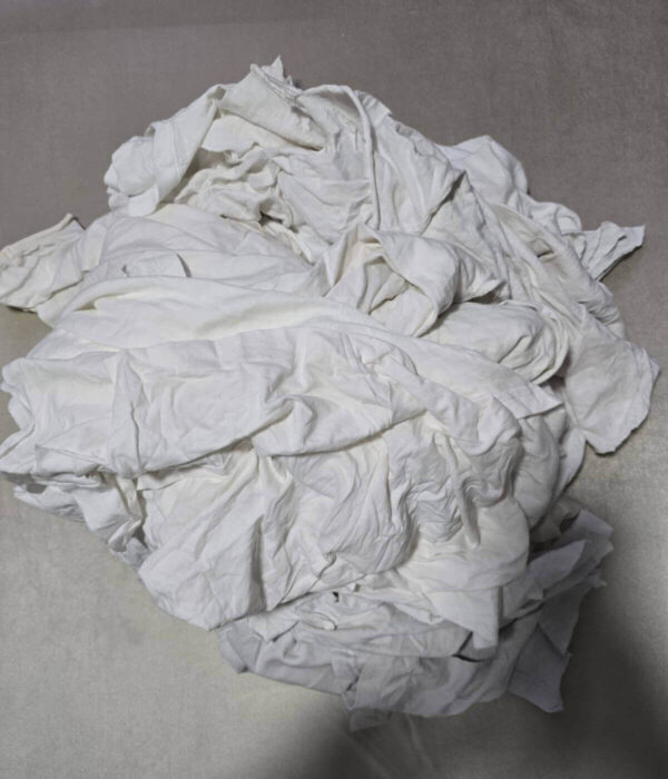 White T-Shirt Cut Material (Reclaimed White Knits)